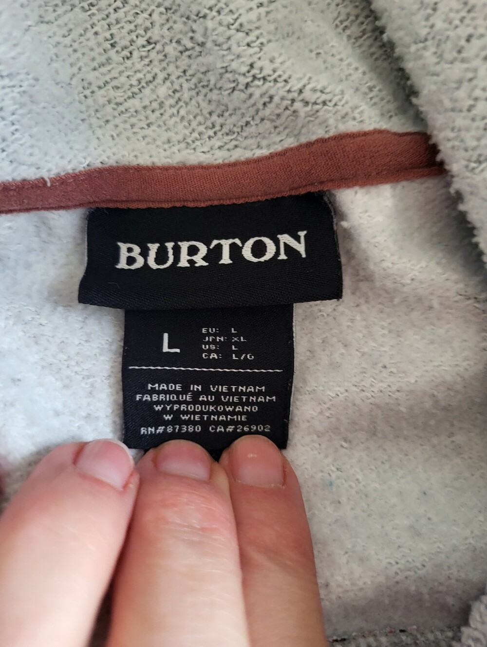 Burton Gray Zip Hoodie with Pink Floral & Leopard Patch Pockets - Picture 3 of 8